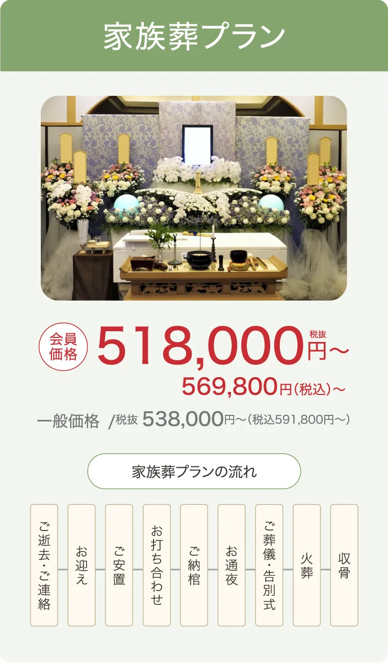 式場でのご葬儀、家族葬プラン